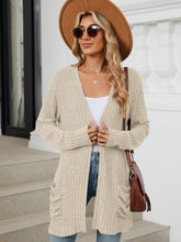 Load image into Gallery viewer, Pocketed Open Front Long Sleeve Cardigan (multiple color options)
