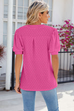 Load image into Gallery viewer, Eyelet Notched Puff Sleeve Top (multiple color options)
