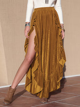 Load image into Gallery viewer, Slit Ruffled Wide Leg Pants (multiple color options)
