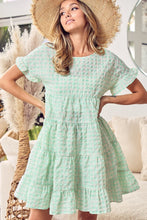 Load image into Gallery viewer, Ruffled Hem Short Sleeve Tiered Dress
