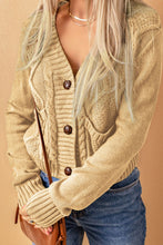 Load image into Gallery viewer, Cable-Knit Button Down V-Neck Cardigan (multiple color options)
