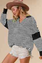 Load image into Gallery viewer, Striped Contrast Long Sleeve Knit Top
