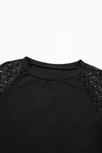 Load image into Gallery viewer, Lace Detail Round Neck Lantern Sleeve Top (multiple color options)
