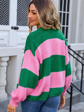 Load image into Gallery viewer, Striped Open Front Dropped Shoulder Cardigan (multiple color options)
