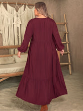 Load image into Gallery viewer, Ruffled V-Neck Long Sleeve Dress  (multiple color options)
