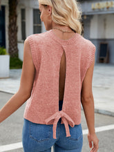 Load image into Gallery viewer, Cutout Round Neck Sleeveless Sweater (multiple color options)
