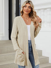 Load image into Gallery viewer, Pocketed Open Front Long Sleeve Cardigan (multiple color options)
