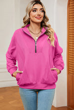 Load image into Gallery viewer, Half Zip Dropped Shoulder Sweatshirt (multiple color options)
