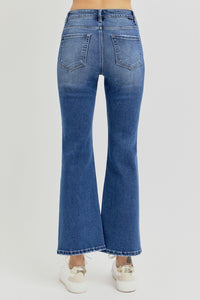 RISEN Distressed High Rise Crop Flare Jeans