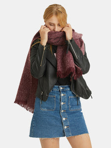 Raw Hem Heathered Polyester Scarf (multiple color options)