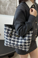 Load image into Gallery viewer, Heart Plaid PU Leather Strap Tote Bag  (multiple color options)
