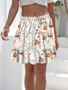 Printed Elastic Waist Mini Skirt (multiple color options)