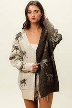 Load image into Gallery viewer, Open Front Long Sleeve Contrast Cardigan
