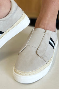 Striped Round Neck Sneakers