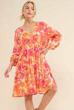 Load image into Gallery viewer, Printed Tie Back Long Sleeve Dress
