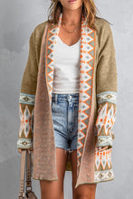 Load image into Gallery viewer, Geometric Open Front Long Sleeve Cardigan (multiple color options)
