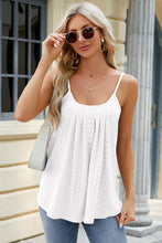 Load image into Gallery viewer, Eyelet Scoop Neck Ruched Cami (multiple color options)
