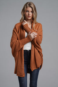 Open Front Batwing Sleeve Cardigan (multiple color options)