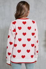 Load image into Gallery viewer, Contrast Trim Heart Round Neck Sweater (2 color options)
