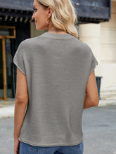 Load image into Gallery viewer, Exposed Seam Round Neck Short Sleeve Sweater (multiple color options)
