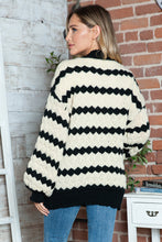 Load image into Gallery viewer, Striped Contrast Open Front Long Sleeve Cardigan
