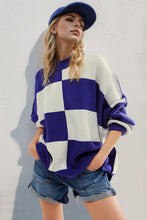 Load image into Gallery viewer, Slit Color Block Mock Neck Batwing Sleeve Sweater (multiple color options)
