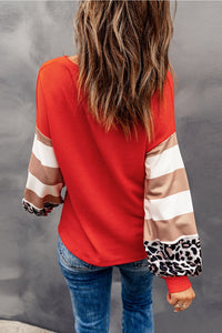 Hello Pumpkin Graphic V-Neck Long Sleeve Top