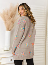 Load image into Gallery viewer, Star Pattern Open Front Cardigan with Pockets (multiple color options)
