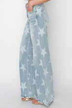 Load image into Gallery viewer, Risen Raw Hem Star Wide Leg Jeans
