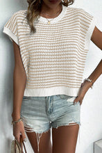 Load image into Gallery viewer, Striped Round Neck Cap Sleeve Sweater (multiple color options)
