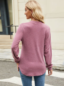 Round Neck Long Sleeve Top (multiple color options)