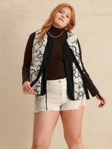 Tied Sherpa Vest Coat with Pockets