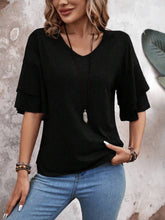 Load image into Gallery viewer, V-Neck Layered Sleeve Top(multiple color options)
