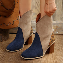 Load image into Gallery viewer, Suede Square Toe Block Heel Boots  (multiple color options)
