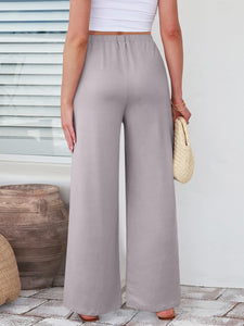 Elastic Waist Wide Leg Pants (multiple color options)