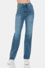 Load image into Gallery viewer, Judy Blue Tummy Control Cut Raw Hem Straight Jeans
