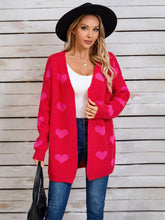 Load image into Gallery viewer, Heart Open Front Long Sleeve Cardigan (multiple color options)
