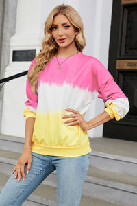 Gradient Round Neck Long Sleeve Sweatshirt (multiple color options)