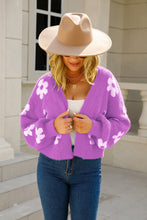 Load image into Gallery viewer, Floral Open Front Fuzzy Cardigan (multiple color options)
