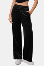 Load image into Gallery viewer, Drawstring Elastic Waist Straight Leg Pants (multiple color options)
