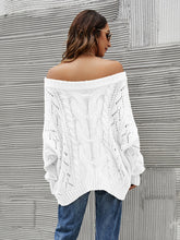 Load image into Gallery viewer, Cable Knit Openwork Off-Shoulder Sweater (multiple color options)
