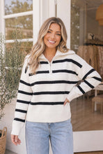 Load image into Gallery viewer, Stripes and Zipper Dreams Knit Pullover
