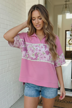 Load image into Gallery viewer, Best Friends Forever Pink Collared Top

