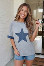 Load image into Gallery viewer, Reach For The Stars Denim Patch Sweatshirt Top
