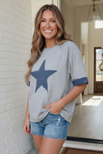 Load image into Gallery viewer, Reach For The Stars Denim Patch Sweatshirt Top
