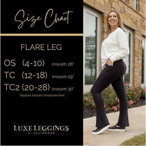 Navy FLARE Leggings with Pocket - Luxe by Julia Rose®