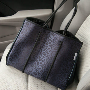 The Marissa - Black Leopard Neoprene Tote