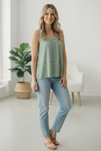 Load image into Gallery viewer, Sage &amp; Sweet Lace Tank Top
