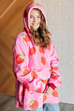 Load image into Gallery viewer, Kids Oversized Hoodie Blanket in Strawberry
