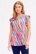 Load image into Gallery viewer, Dear Scarlett Lizzy Flutter Sleeve Top in Multi
